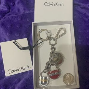 BNIB Calvin Klein Silver Lock Keychain